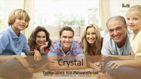  Presentation with family playing board game - Theme having family playing board game background and a coral colored foreground