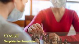  Presentation with board games - Slides with family-playing-board-games-during background and a violet colored foreground