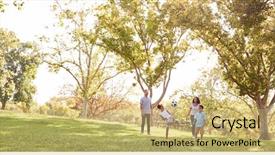  Presentation with soccer - Theme enhanced with family playing soccer in park background and a yellow colored foreground