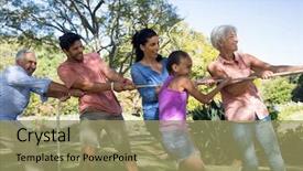  Presentation with tug of war sport - Beautiful slides featuring family playing tug of war backdrop and a  colored foreground