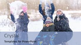  Presentation with rides - PPT theme with family-plays-and-sleigh-rides background and a light blue colored foreground