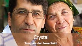  Presentation with family - Colorful PPT theme enhanced with family portrait - son and grandmother backdrop and a  colored foreground