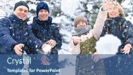  Presentation with parent children - PPT layouts having family-portrait-in-the-winter background and a ocean colored foreground