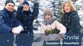  Presentation with parent children - Beautiful slides featuring family-portrait-in-the-winter backdrop and a ocean colored foreground