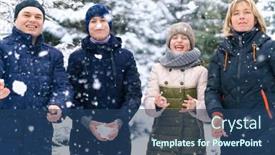  Presentation with parent children - PPT layouts consisting of family-portrait-in-the-winter background and a ocean colored foreground
