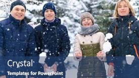  Presentation with parent children - Colorful slides enhanced with family-portrait-in-the-winter backdrop and a ocean colored foreground