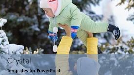  Presentation with lift - Presentation theme having family-portrait-in-the-winter background and a seafoam green colored foreground