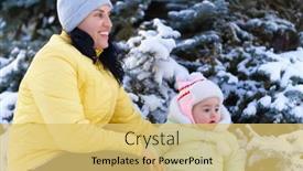  Presentation with winter family - Slide deck consisting of family-portrait-in-the-winter background and a yellow colored foreground