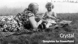  Presentation with fifties - Slide deck featuring family pphotos - vintage photo of mother background and a dark gray colored foreground