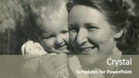  Presentation with fifties - PPT layouts consisting of family pphotos - vintage photo of mother background and a gray colored foreground