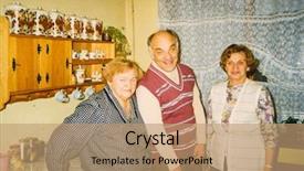  Presentation with vintage women - Beautiful presentation design featuring family pphotos - vintage photo of two women backdrop and a coral colored foreground