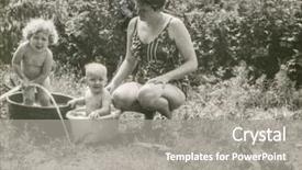  Presentation with family photo - Slide set featuring family pphotos - vintage photo of woman washing background and a gray colored foreground