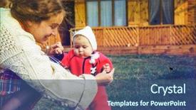  Presentation with mother baby - Amazing slide set having family pphotos - vintage photo scanned reversal film backdrop and a ocean colored foreground