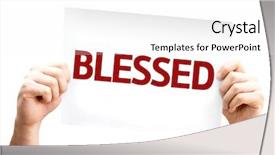  Presentation with blessed - Audience pleasing slides consisting of sharefaith - blessed card isolated on white backdrop and a white colored foreground