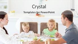  Presentation with ready to eat salad - PPT layouts consisting of family praying together before eating background and a white colored foreground