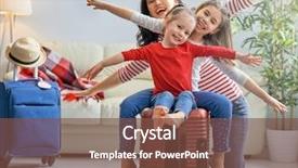  Presentation with adventure - Cool new presentation theme with go on an adventure happy family preparing for the journey mom and daughters are packing suitcases for the trip backdrop and a tawny brown colored foreground