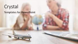  Presentation with travel globe - Beautiful presentation theme featuring daughter study the globe backdrop and a mint green colored foreground