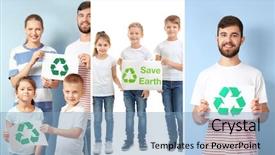  Presentation with posters - Beautiful PPT theme featuring family preservation - set with people and posters backdrop and a  colored foreground