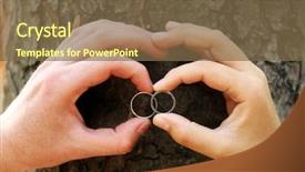  Presentation with tree rings - Slides enhanced with family preservation - two hands with wedding rings background and a tawny brown colored foreground