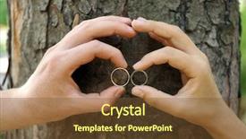  Presentation with tree rings - Colorful PPT layouts enhanced with family preservation - two hands with wedding rings backdrop and a tawny brown colored foreground
