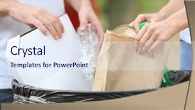  Presentation with bin - Colorful slide set enhanced with family preservation - young couple throwing garbage backdrop and a sky blue colored foreground