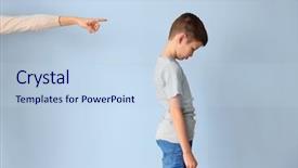  Presentation with family problems - PPT layouts consisting of disciplining kids - family problems concept mother punishing background and a light blue colored foreground