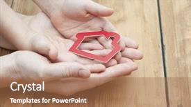  Presentation with family holding hands - Amazing presentation theme having family protection - closeup picture hands of mom backdrop and a coral colored foreground