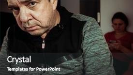  Presentation with family quarreling - Presentation consisting of family quarrel middle-aged sad background and a  colored foreground