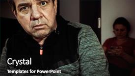  Presentation with family quarreling - Beautiful slide deck featuring family quarrel middle-aged sad backdrop and a  colored foreground