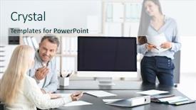  Presentation with notary - Presentation theme with family quotes - mature couple at notary public background and a sky blue colored foreground