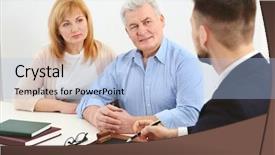  Presentation with senior couple - Slide deck consisting of family quotes - senior couple at notary public background and a light blue colored foreground