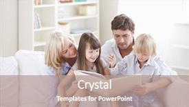  Presentation with children parents - Colorful slide deck enhanced with family reading - young parents read the book backdrop and a coral colored foreground