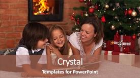  Presentation with christmas story - Slides with family reading a story background and a red colored foreground