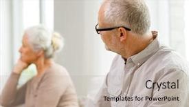  Presentation with senior couple - Beautiful presentation featuring family relations age and people backdrop and a mint green colored foreground