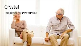  Presentation with unhappy - Presentation theme with family relations age and people background and a cream colored foreground