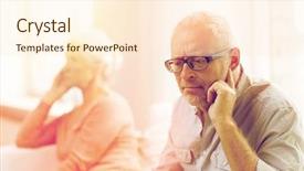  Presentation with senior couple - PPT theme having family relations age and people background and a cream colored foreground