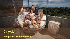  Presentation with veranda - Slide deck with family-relaxing-in-lounge background and a tawny brown colored foreground