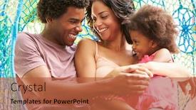  Presentation with swing - Theme having family relaxing on outdoor garden swing seat background and a red colored foreground