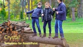  Presentation with children talking - Audience pleasing slides consisting of family-relaxing-outdoor-in-autumn backdrop and a tawny brown colored foreground