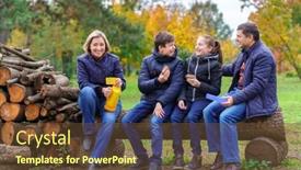  Presentation with children talking - Audience pleasing PPT layouts consisting of family-relaxing-outdoor-in-autumn backdrop and a tawny brown colored foreground