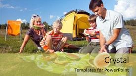  Presentation with summer - PPT layouts featuring family resting on the green background and a yellow colored foreground