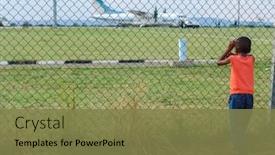  Presentation with family reunion - Colorful slide deck enhanced with family reunion refugee waiting for the plan backdrop and a tawny brown colored foreground
