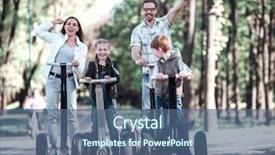  Presentation with electric - Audience pleasing slide deck consisting of family riding an electric mini backdrop and a ocean colored foreground