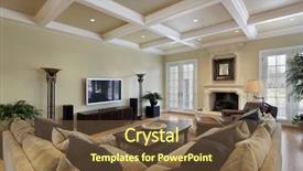  Presentation with home black family - PPT theme enhanced with family room in luxury home background and a tawny brown colored foreground