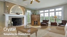  Presentation with home black family - Audience pleasing slide deck consisting of family room in luxury home backdrop and a coral colored foreground