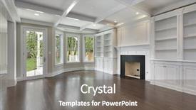  Presentation with doctor a new born and family - Amazing slide deck having family room in new construction backdrop and a gray colored foreground