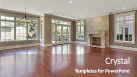  Presentation with new home - Amazing PPT layouts having family room in new construction backdrop and a tawny brown colored foreground