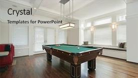  Presentation with room - Slides having family room with pool table background and a light gray colored foreground
