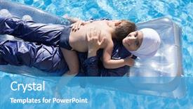  Presentation with muslim family - Beautiful slides featuring family rules - muslim girl with special swimming backdrop and a teal colored foreground