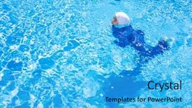  Presentation with muslim family - PPT theme enhanced with family rules - muslim girl with special swimming background and a cyan colored foreground